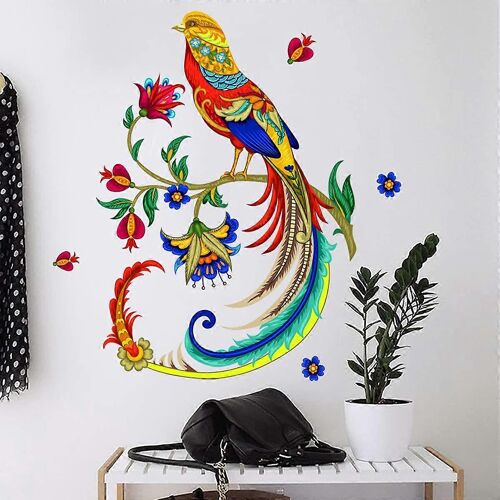 Autocollant mural 3D amovible DIY - Motif oiseaux volants sur branches - Floral