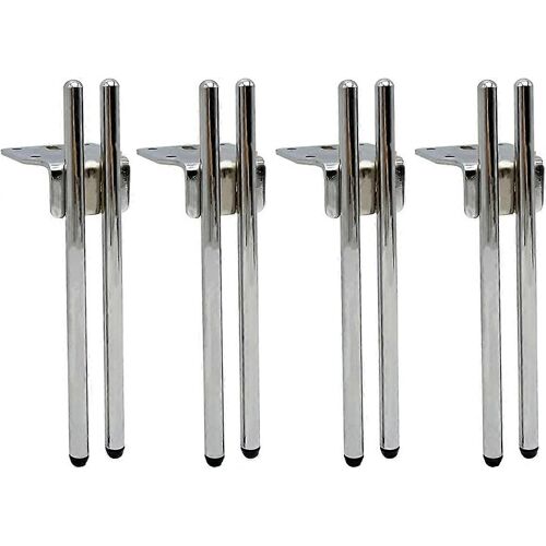 Lot de 4 pieds de meubles antidérapants - Métal double pôle - Pour table, canapé, armoire