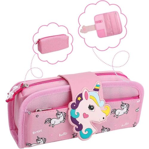 Trousse Crayons Fille Grande Capacité - Toile Détachable Mignonne - Fournitures Scolaires