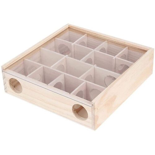 Jouet Labyrinthe Pour Hamster - Maison Bois Naturel Avec Plexiglas - Interactif Intelligent