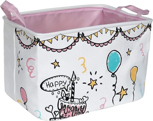 Panier Rangement Toile avec Poignée - Chambre Enfant Organisateur Décoration - Intérieur