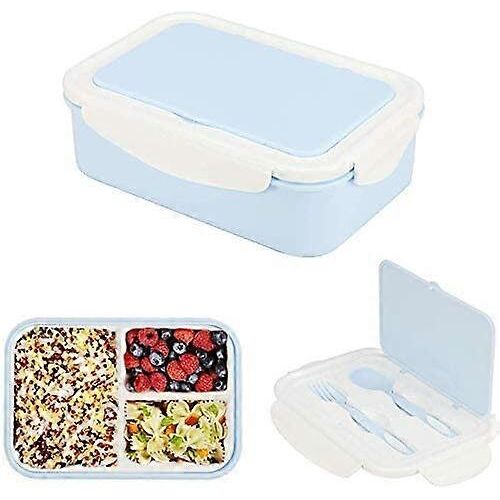 Boîte à lunch à trois compartiments étanche - Style bento japonais - Avec couverts intégrés