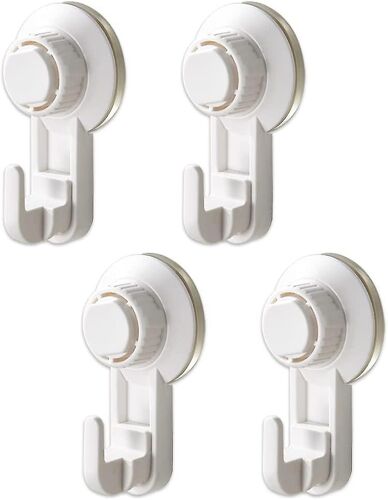 Lot de 4 Crochets Ventouse Puissants - Sans Perçage Réutilisables Étanches