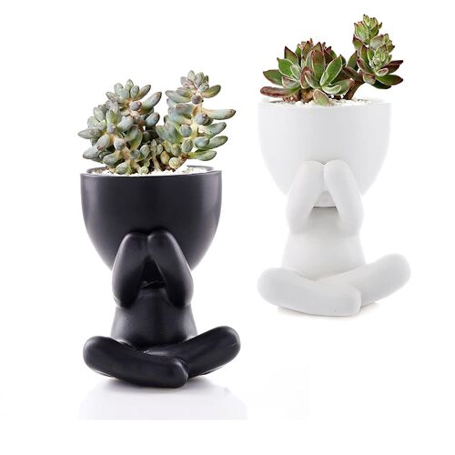 Pots Fleurs Céramique Succulentes 2025 - 9.9cm Humanoïde Créatif - Cactus