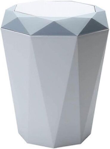 Poubelle de bureau en plastique - Corbeille à papier avec couvercle - Chambre à coucher