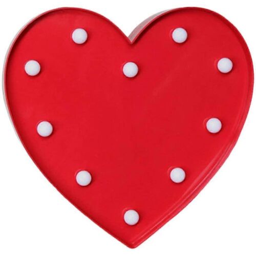 Lumière De Chapiteau Forme Coeur Led - Veilleuse Romantique Saint-Valentin - Sans Piles