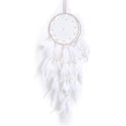 Attrape-Rêves LED Plumes Lumineux - Décoration Murale Chambre - Fait Main