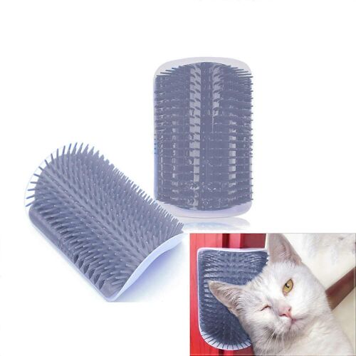 Lot 2 Brosses Toilettage Chat - Peigne Massage Murial Et Brosse - Gris