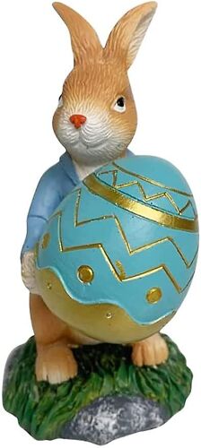 Décoration Pâques Lapin Résine - Statue Jardin Printemps - Figurine