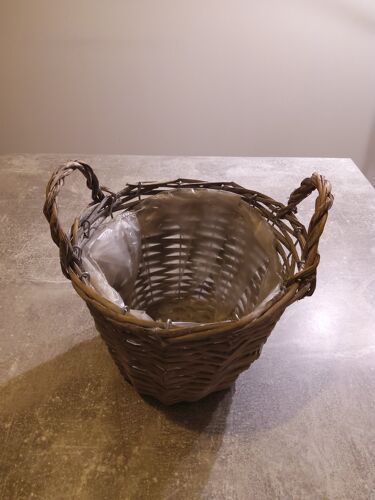 Pot De Fleur / Cache-Pot En Bois Avec Intérieur Plastique