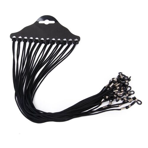 Lot De 12 Cordons À Lunettes Noir 