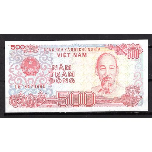 Billet De Banque Viet Nam 500 Dong 1988 Pick 101 Neuf Unc Dimension 130 × 65 Mm
