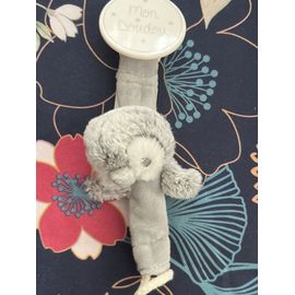 Doudou porte sucette tétine pince bébé pingouin Tex baby mixte naissance Mon doudou 
