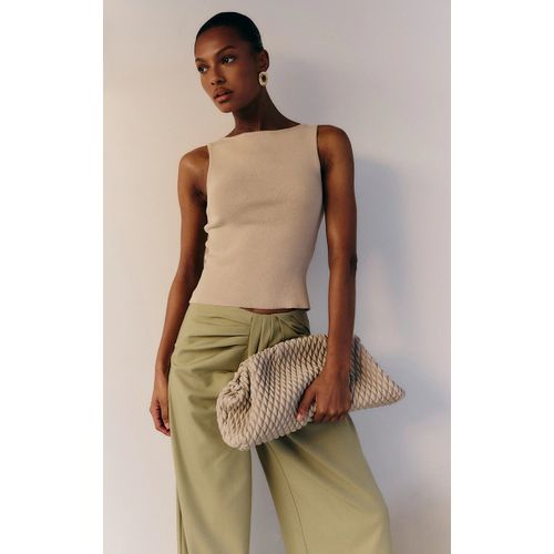 Femme Top En Maille Tricot Fine Avoine À Col Bateau | Taille Xs