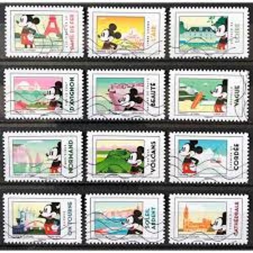 "Mickey Et La France" Selfies De Mickey Série Complète Année 2018 Autoadhésifs N° 1582 1583 1584 1585 1586 1587 1588 1589 1590 1591 1592 1593 Yvert Et Tellier