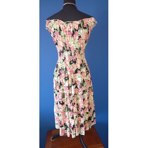 Robe Extensible Viscose 42 Multicolore . Neuve