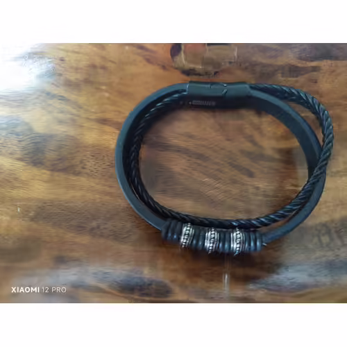 Double Bracelet Cuir Noir