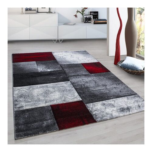 Tapis Géométrique Design En Polypropylène Rouge 120x170