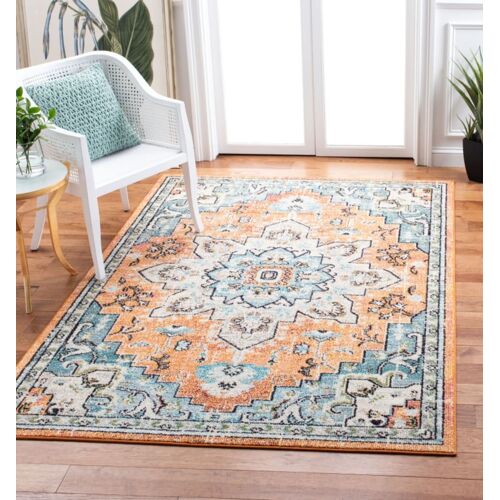 Tapis Orange/Sarcelle 122 X 183 Cm