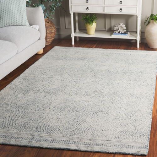 Tapis Laine Ivoire/Bleu 122 X 183 Cm
