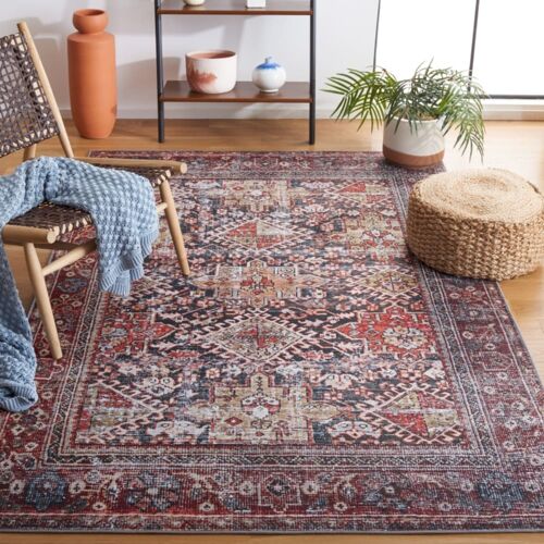Tapis Bleu Marine/Rouille 122 X 183 Cm