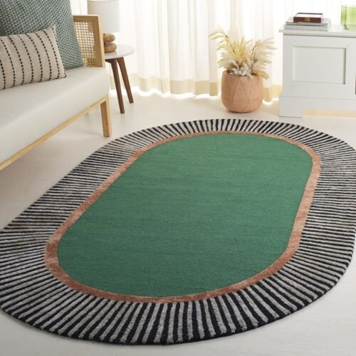 Tapis Laine/Viscose Vert/Noir 122 X 183 Cm