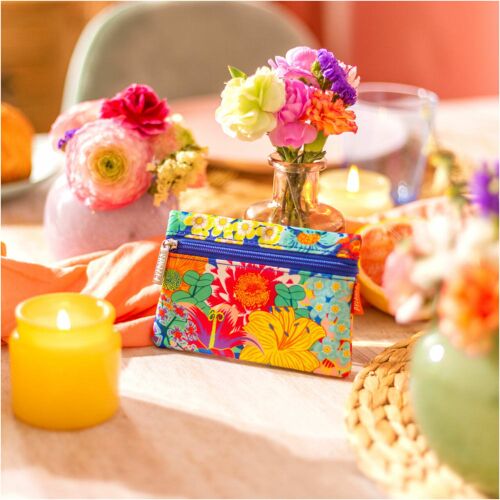 Porte monnaie bleu polyester 12 x 0 x 8 cm