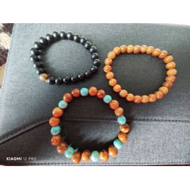 Lot Bracelets Perles En Résine Polies Mixte