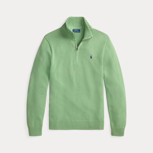 Pull En Coton Demi-Zippé À Col Cheminée