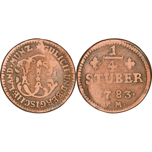 Allemagne - 1783 - 1/4 Studer - Juliers-Berg - Charles-Théodore - 27-083