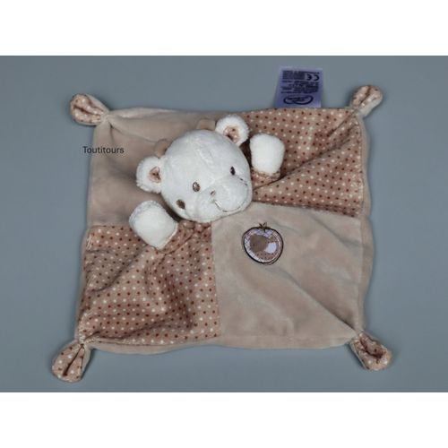 Doudou vache plat beige blanc Mots d Enfants