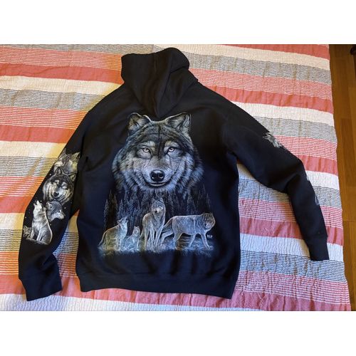 Sweat À Capuche Noir Loup