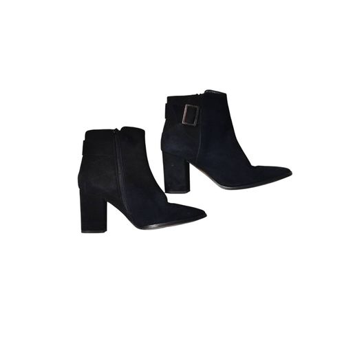 Bottines Noires Cuir Velours Taille 38