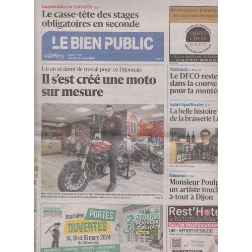Journal Le Bien Public - Mardi 12 Mars 2024