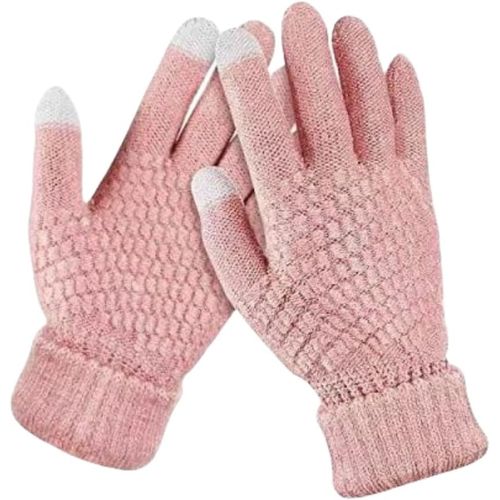 Winter Mittens | Warm Knit Fingerless Gloves For Women - Thermal Gloves For Running Sking"".[J77]