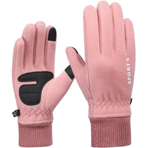 Winter Warm Fleece Gloves Men Women Touch Screen Cold Weather Gloves Adjustable Wrist Gloves Thermal Gloves For Running Skiing
