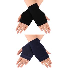 Lot De 2 Paires De Mitaines D'hiver En Tricot Pour Homme Et Femme - Gants De Conduite Chauds Et Extensibles - Taille Commune