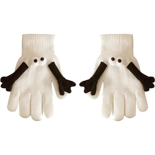 Women's Mittens Men Funny Magnetic Gloves For Couples, Winter Knit Gloves