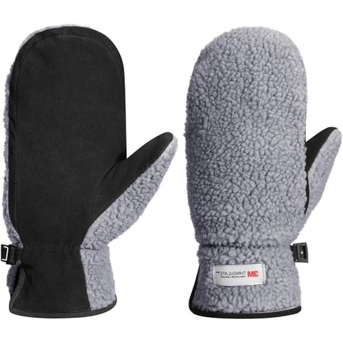 Women's Leather Mittens For Outdoor Warm Fleece Thinsulate Winter Ski Sheepskin Gloves Suede Sl020eu"".[J504]