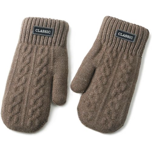 Moufles En Tricot Pour Homme - Chaudes - En Polaire - Pour L'hiver - En Coton - Pour Le Camping, L'extérieur, Le Vélo"".[J511]