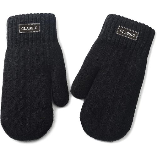 Moufles En Tricot Pour Homme - Chaudes - En Polaire - Pour L'hiver - En Coton - Pour Le Camping, L'extérieur, Le Vélo"".[J512]