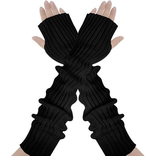 Knitted Fingerless Gloves Women Winter Warm Gloves Fingerless Winter Mittens Wrist Mittens Warmer Arm Gloves With Thumb Hole Unisex Soft Wrist Mittens.[J414]