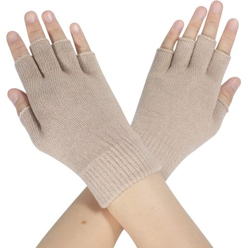 Women Winter Half Finger Warm Gloves Wool Knit Fingerless Gloves"".[J684]