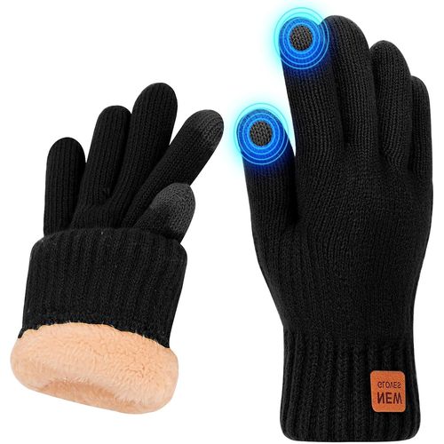 Winter Gloves Women Thermal Touch Screen Gloves With Fleece Lining Soft Warm Knit Glove For Running And Skiing"".[J58]