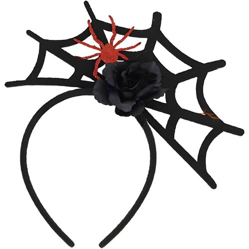 1 X Halloween Spider And Web Spider Headband Wabbles Accessories For Halloween Costumes,Ghost,Carnival,Halloween (Black-Spider)
