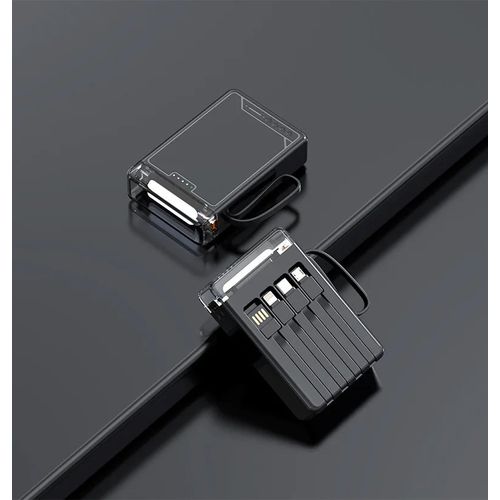 (20000mah¿Black 2) Mini Power Bank Avec 4 Directions Intégrées, Chargeur Portable, Jolie Banque D'alimentation Pour Iphone 15, 13, Samsung S23, S22, Huawei, Xiaomi, 20000mah