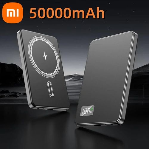 (Gray 50000mah) Xiaomi Mijia 50000mah Batterie Externe Ultra Mince Pour Magsafe Magnétique Sans Fil Charge Rapide Batterie Portable Pour Iphone Xiaomi Nouveau