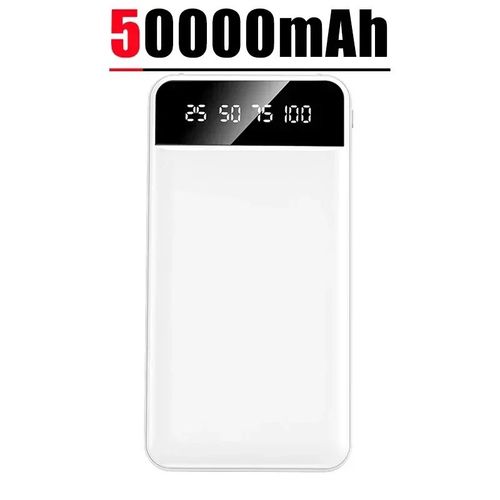 (White 50000mah) Batterie Externe Portable 50000mah, Intelligence De Charge, Affichage Numérique, Touriste, Usb, Chauffage Rapide, Glajacket