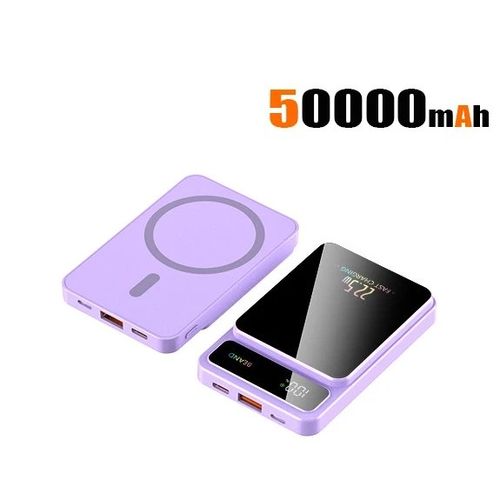 (Purple 50000 Mah) Magsafe ¿ Chargeur Magnétique Sans Fil 100000mah, Batterie Externe Portable À Charge Super Rapide, Adaptée À L'iphone15 16