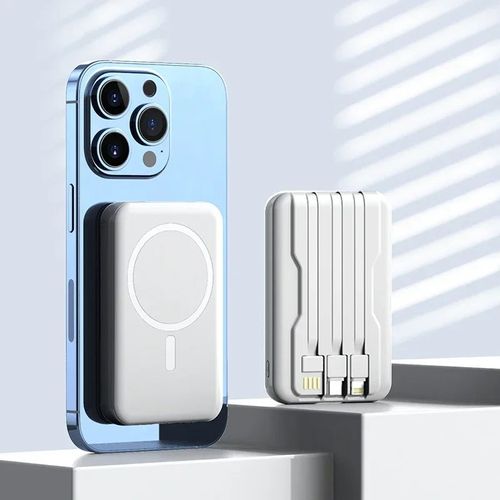 (10000mah¿White) Magsafe ¿ Batterie Externe Magnétique Sans Fil, 20000mah, Batterie Auxiliaire Externe Portable Pd20w, Chargeur Rapide Pour Iphone 14 13 Xiaomi